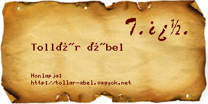Tollár Ábel névjegykártya